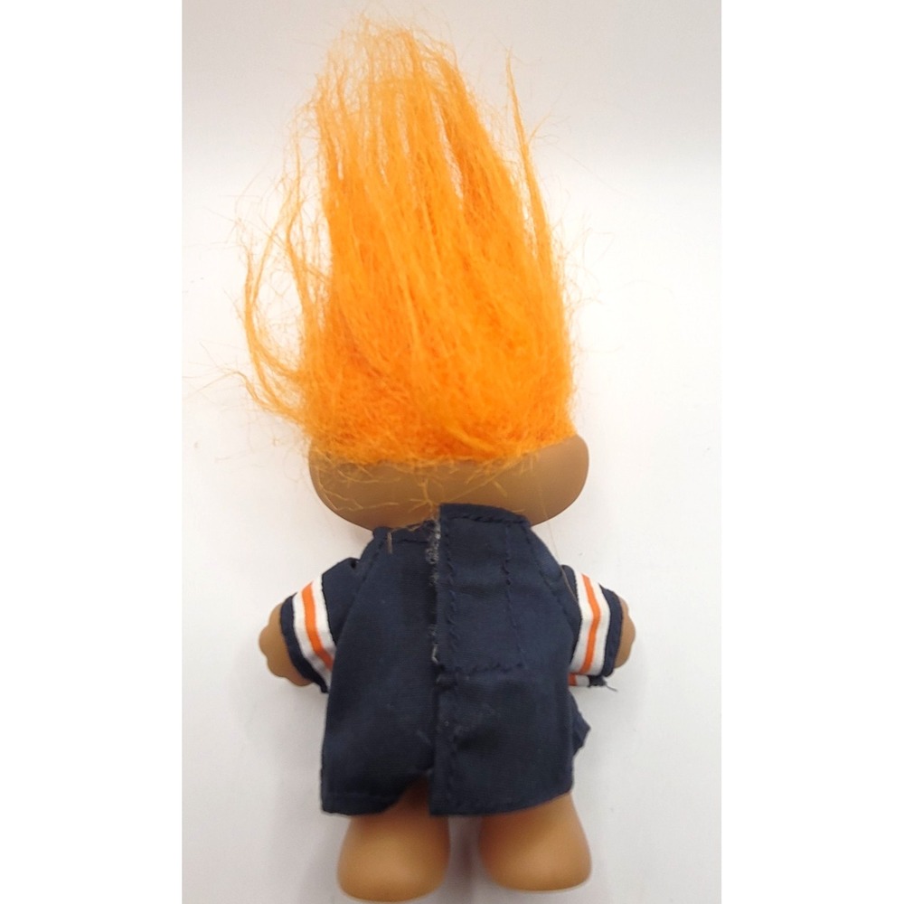 Vtg Rare Russ Troll Doll Chicago Bears Team NFL Tag Orange Hair 1990s Football - Picture 7 of 9
